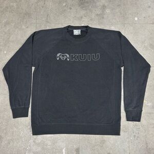 Kuiu Sweatshirt Men's Black Graphic Crew Neck Pullover Fleece Sweater XL Hunting